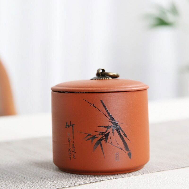 1pc Purple Clay Tea Jar Travel Tea Bag Storage Box Portable Sealed Tea Caddy