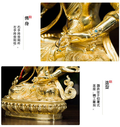 8.4" Gilding Buddha Statue Safety Vajrasana Vajra Bodhisattva Buddha Statue