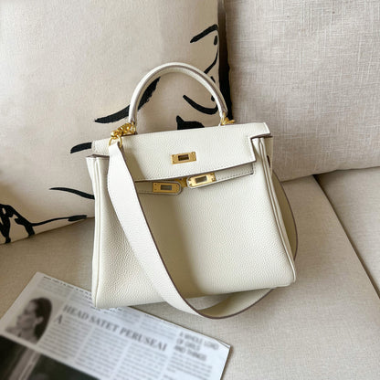 25/28cm Real Leather Flap Tote Shoulder bag Handbag Purse Fashion Briefcase