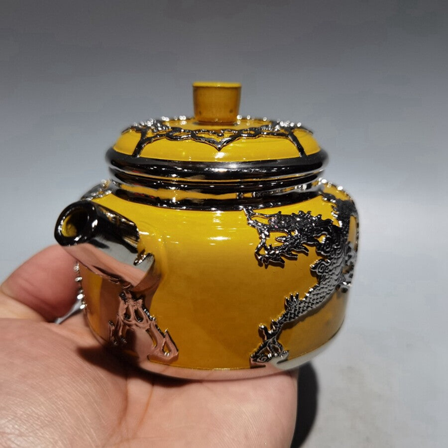 China old Yixing Clay Teapot Handmade armor gilt pots Purple sand Teapot