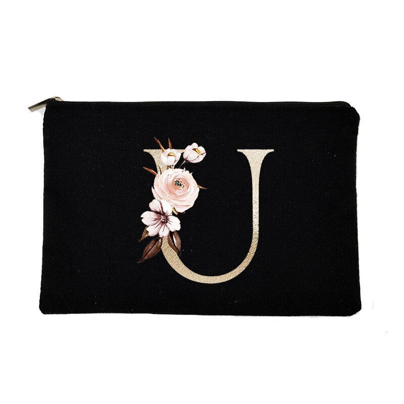 Makeup Bag Letter Print Traveling Case Organizer Storage Pouch Purse 14*22*14 CM