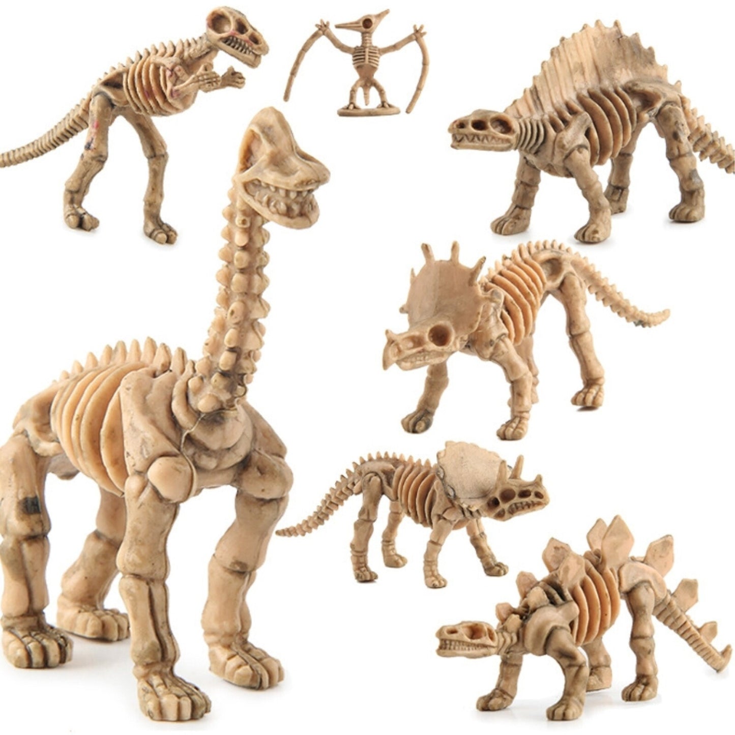 12pcs Dinosaur Toys Fossil Skeleton Simulation Model Set Mini Action Figure