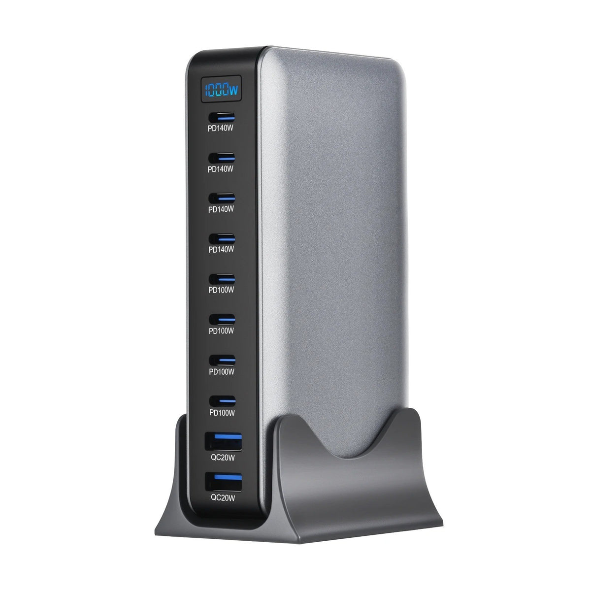 1000W Fast USB C GaN Ⅲ Pro Charger Block,8 Port Charging Station,Dual 140W PD3.1
