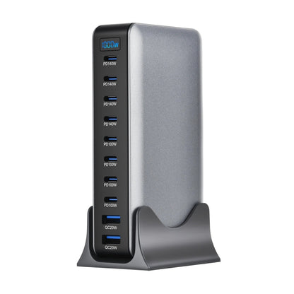 1000W Fast USB C GaN Ⅲ Pro Charger Block,8 Port Charging Station,Dual 140W PD3.1