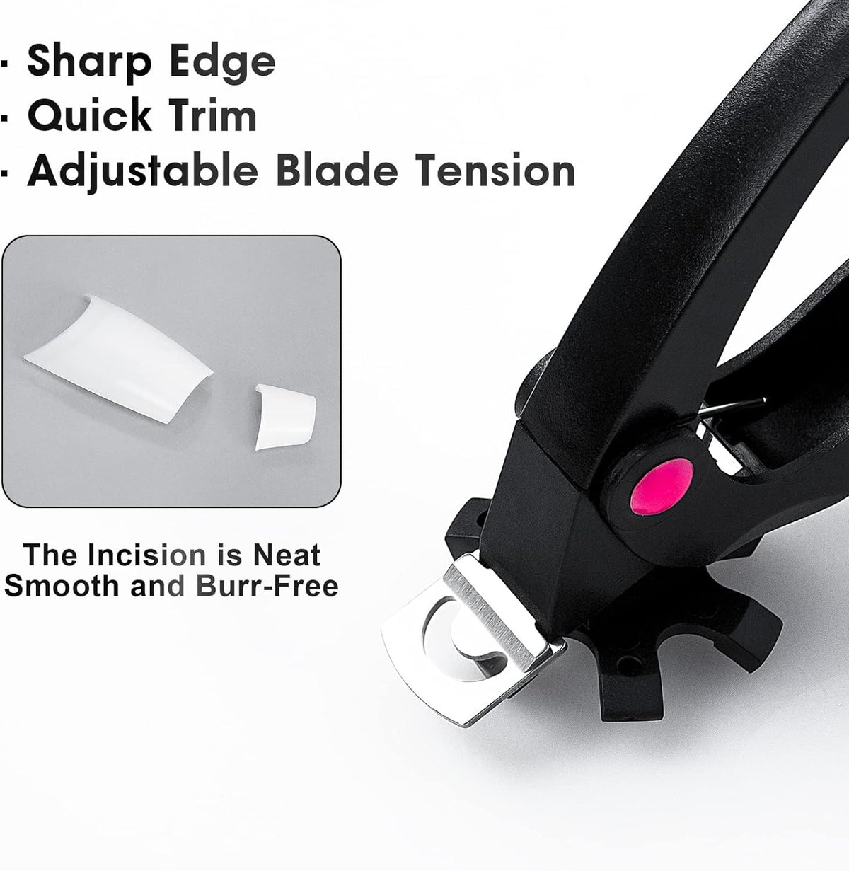 Nail Clippers Acrylic Nails Clipper Sizer Catcher Adjustable Salon Nail Cutter