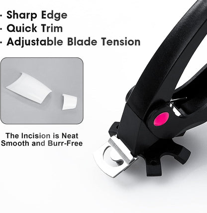 Nail Clippers Acrylic Nails Clipper Sizer Catcher Adjustable Salon Nail Cutter
