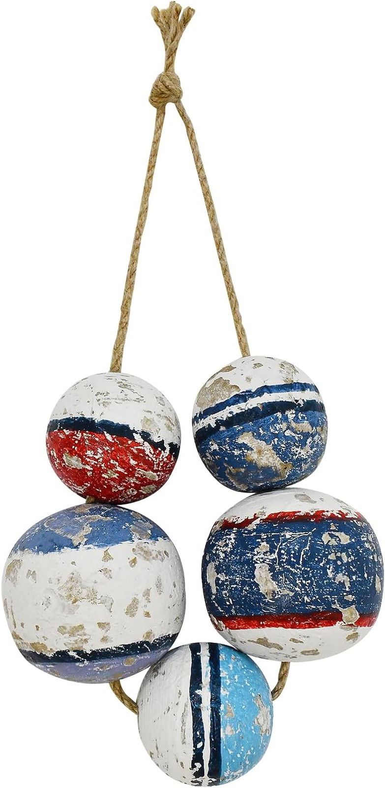 Wood Fishing Float Hanging Ornaments Rustic Beach Wall Decor Decorative Nautical