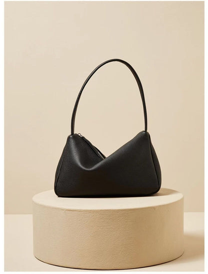 First Layer Cowhide French Single Shoulder Underarm Bags Soft Hobo Bag Leather