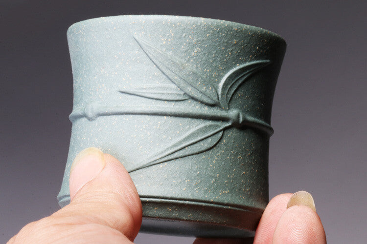 China Puer Tea Real Yixing Zisha Tea Cup Marked Bamboo Relief Master Cup of Tea