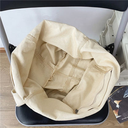 Canvas Shoulder Bags Large Thick Cotton Cloth Books Handbag Crossbody Big Travel