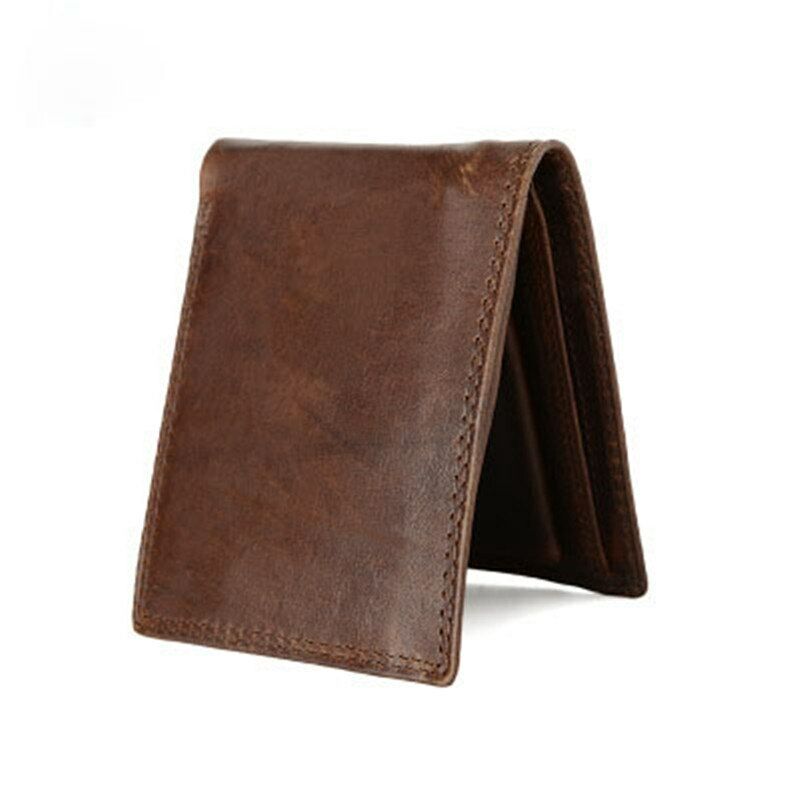 Men's Genuine Leather Wallet Multi-card Clamps Purse Cash Clip Card & ID Holders