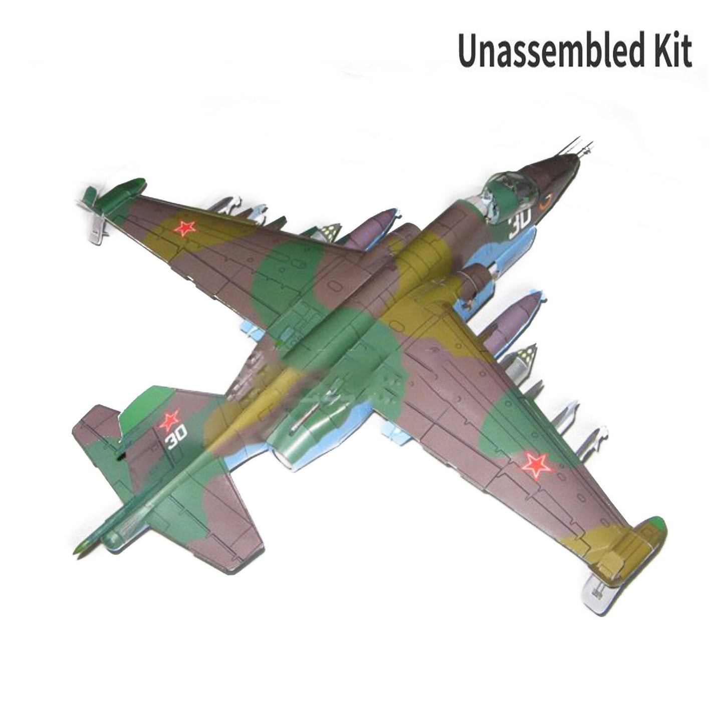 DIY 1:33 Paper Model Su-25 Attack Aircraft Model Fighter Handmade Craft Gift