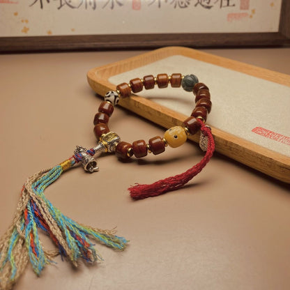 Tibetan Style Prayer Beads Bracelet for Men Women Vintage Handcrafted Jewelry