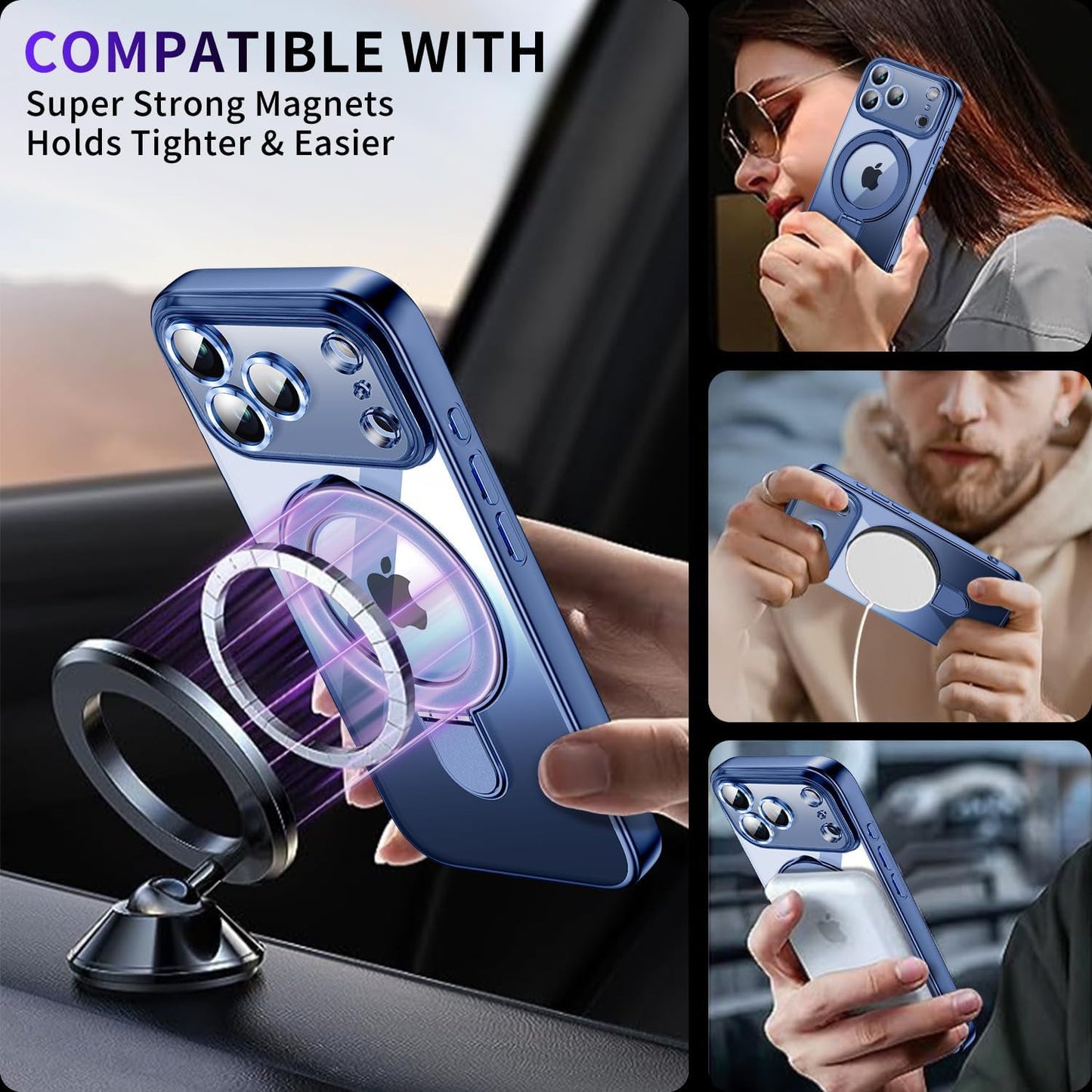 Magnetic for Iphone 17 Pro Max Case with Invisible Stand[Compatible with Magsafe