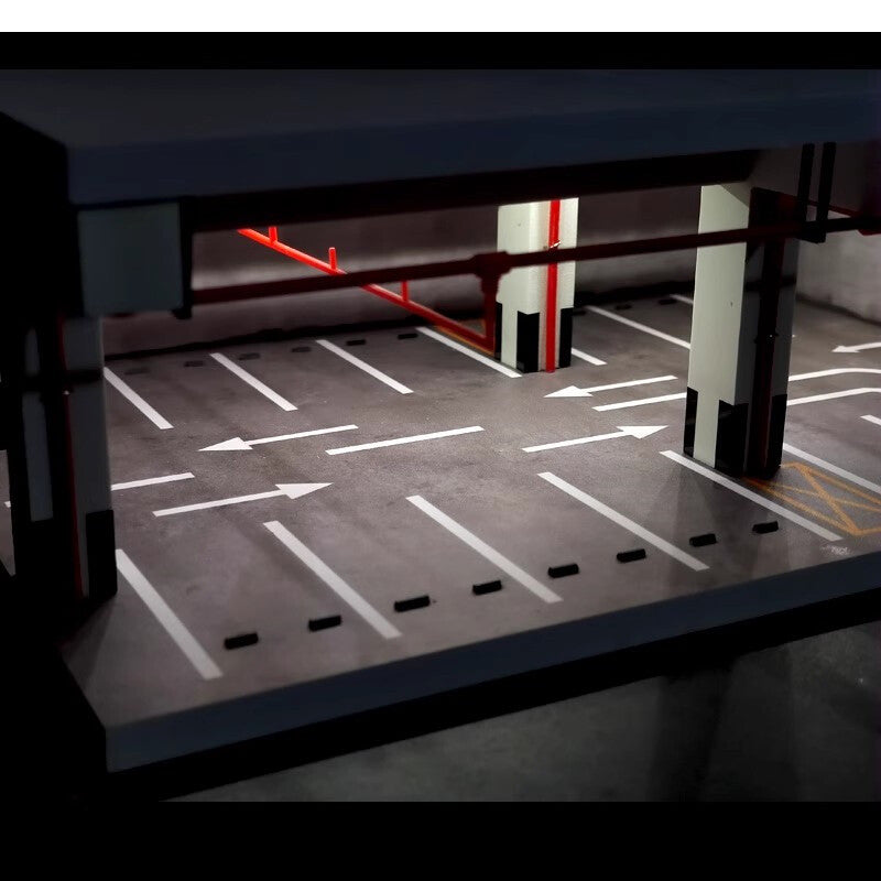 1:64 Garage Parking Lot Underground Parking Scene Unassembled Model Toy No Car