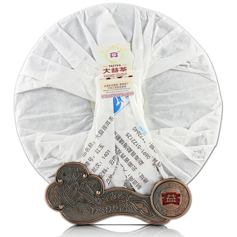 TAETEA Red Jade Hong Yu Menghai Dayi Pu-erh Tea Cake 357g 2014 Ripe Pu'er Puer