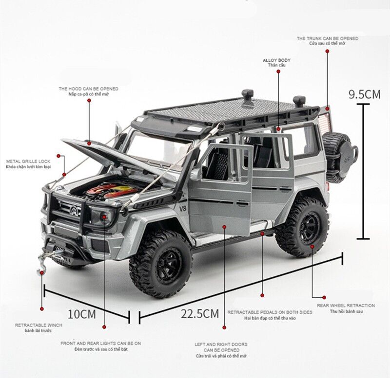1:24 Mercedes Benz G 550 Diecast Model Car SUV Off-road Vehicles Collection Toys