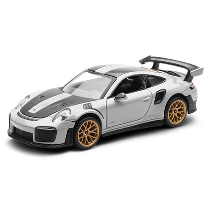 1/32 Porsche 911 GT2 RS Model Toy Car Metal Diecast Toy Vehicle Pull Back Gray