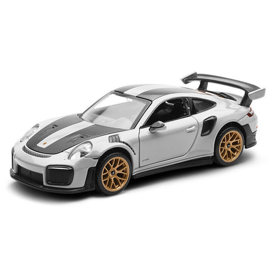 1/32 Porsche 911 GT2 RS Model Toy Car Metal Diecast Toy Vehicle Pull Back Gray