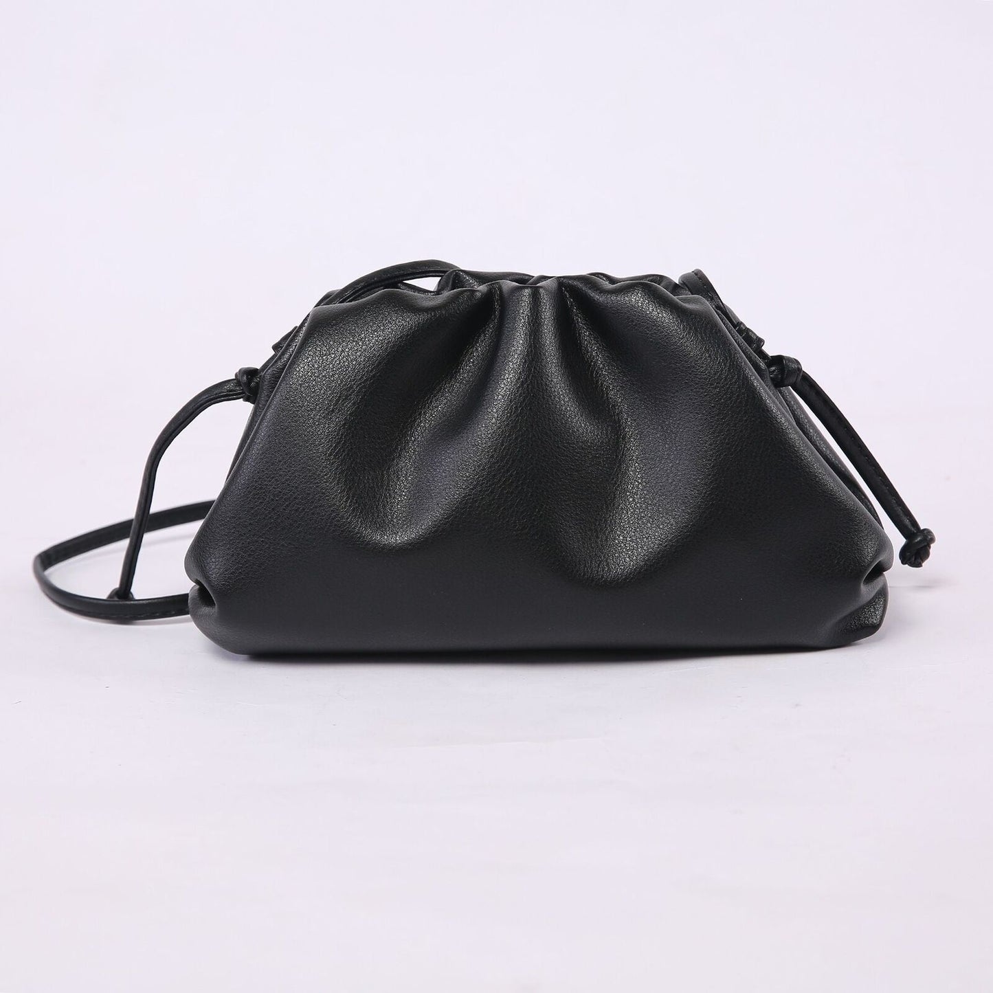 Cow Leather Cloud Bag Shoulder Bag Small Crossbody Dumpling Shape Handbag Clutch