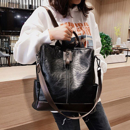 Backpack Women PU Rucksack Travel Backpack School Bag Leather Knapsack