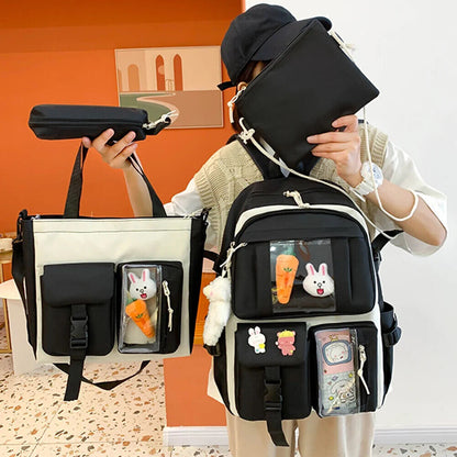 Set Girls Student School Bag Girls Schoolbag Book Bags Women Travel Backpack