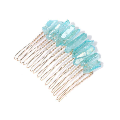Women Hair Combs Irregular Healing Crystal For Bride Hairpin Wedding Accessories