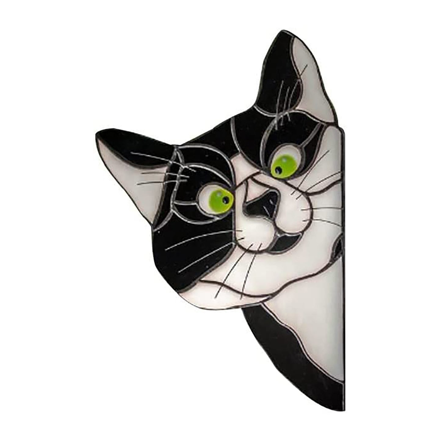 7Pcs Stained Glass Cat Face Peering Decal Sticker Auto Car Bumper Window DIY