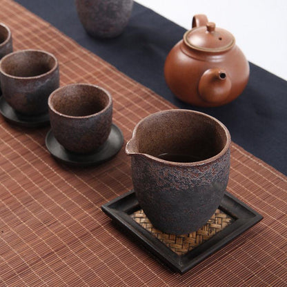 Simple Rust Glaze Firewood Ceramic Tea Pitcher Retro Tea Dispenser Equal Cup