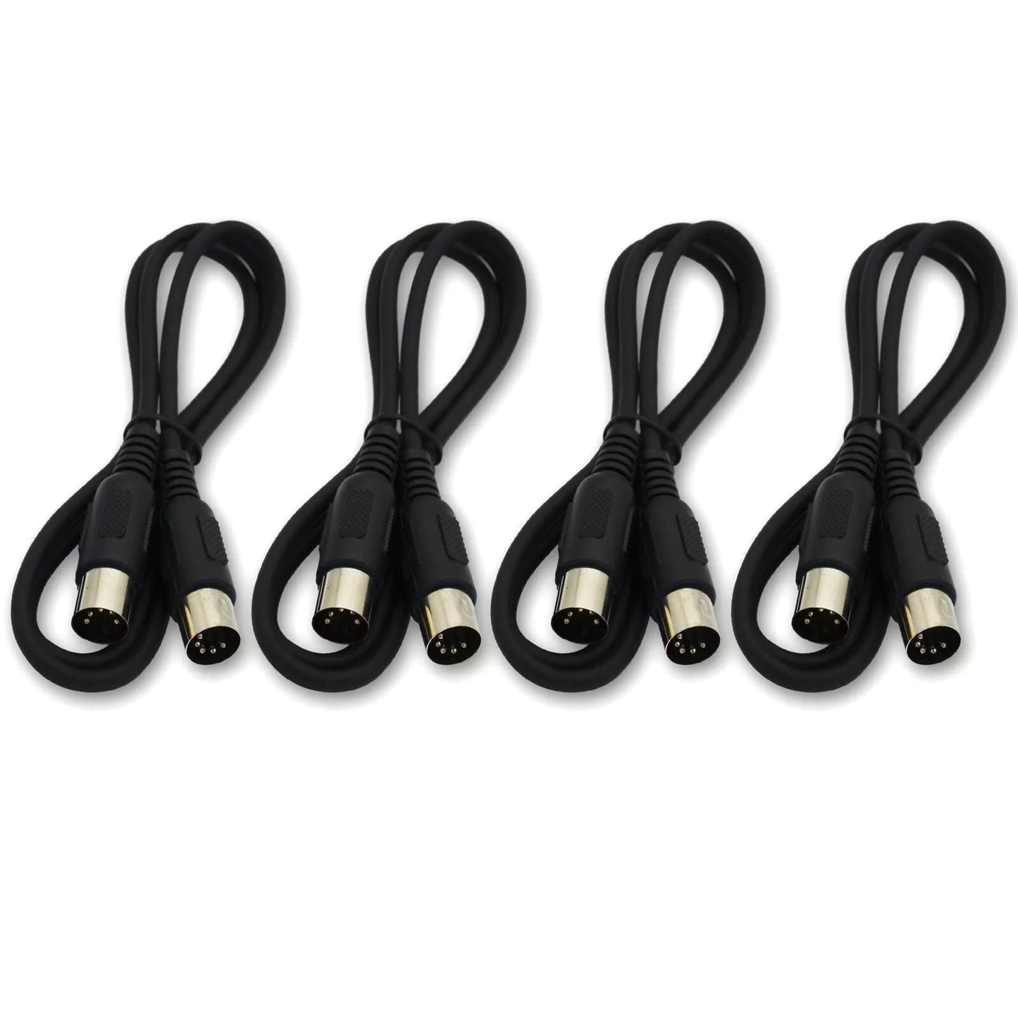Stable Connection 4pcs MIDI 5-pin Male to Male Connecting Wire Plastic Shell