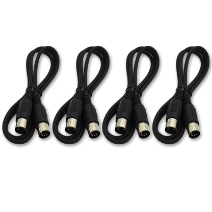 Stable Connection 4pcs MIDI 5-pin Male to Male Connecting Wire Plastic Shell