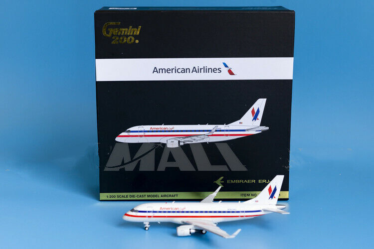 1:200 GeminiJets American Eagle Embraer ERJ-170-1000STD Airplane Diecast Model