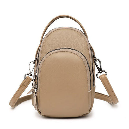 Soft Cowhide Bag 3 Layers Handbag Fashion Genuine Leather Shoulder Crossbody Bag