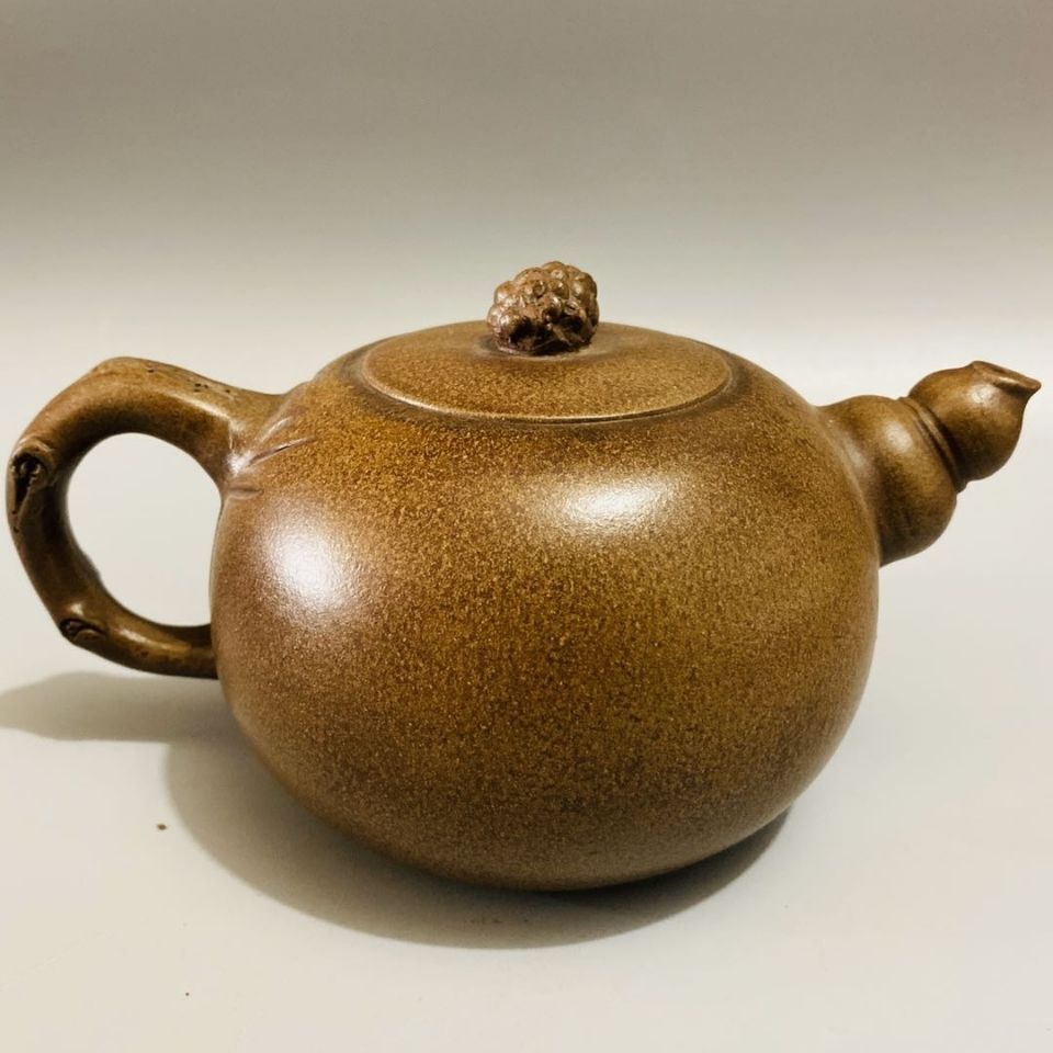 15CM Handmade Purple Clay Pot Zen Heart Tea Pot Decoration In Yixing China