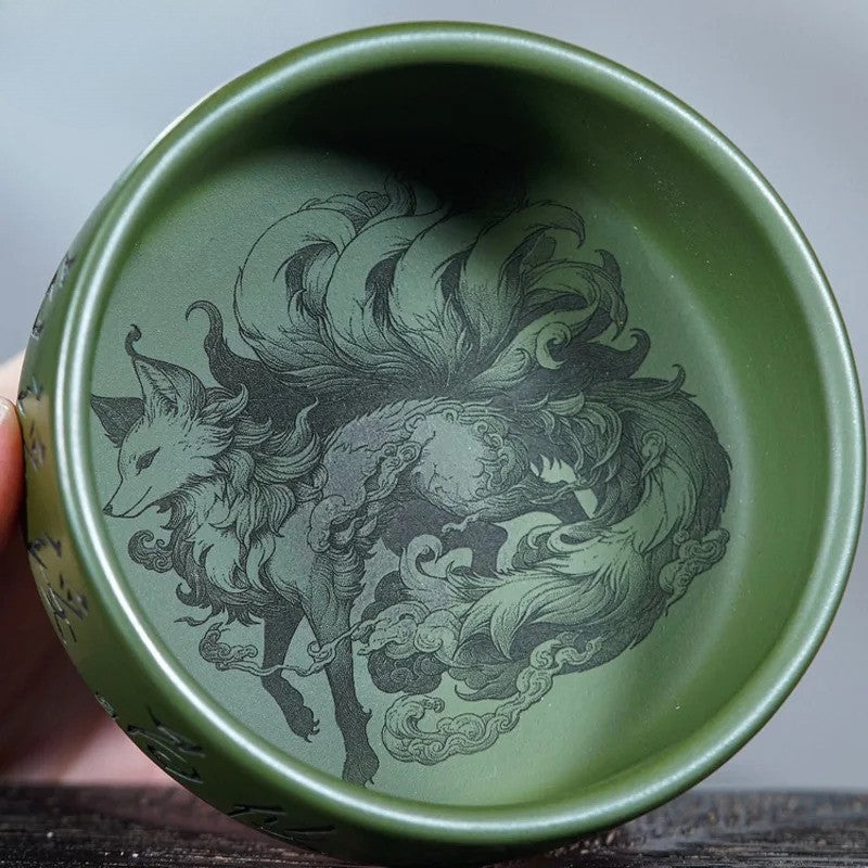 Yixing Purple Clay Peacock Fox Teacup Boutique Tea Bowl Tea-tasting Cup
