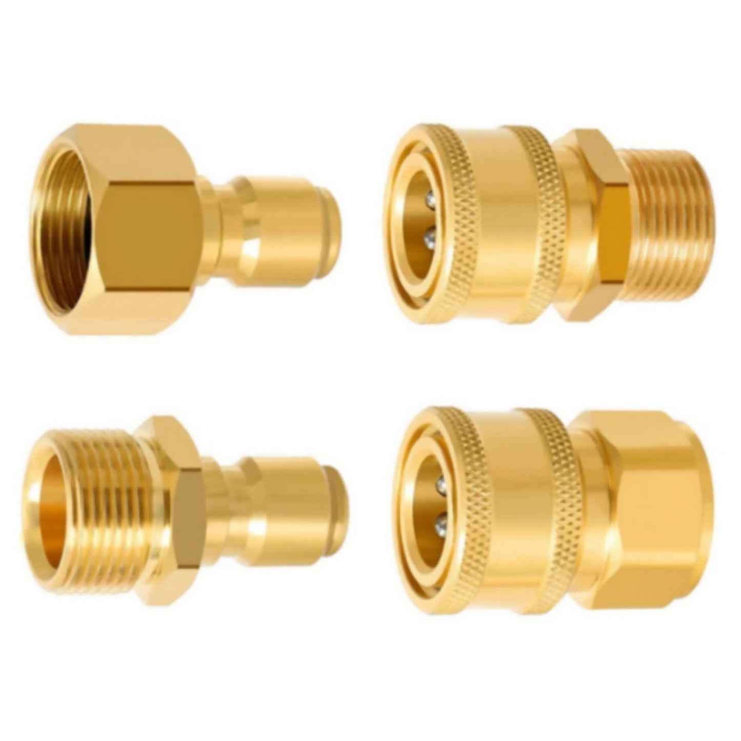 4PCS M22-15mm 3/8'' Connect Pressure Washer Hose Adapter Replacement