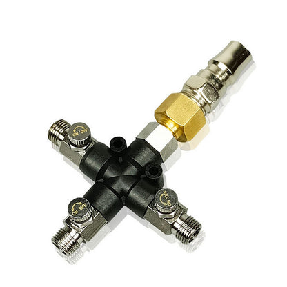 3 in1 1/8 Three Way Adjustable Air Hose Splitter Airbrush Connecting Accessories
