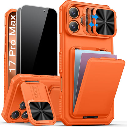 for Iphone 17 Pro Max Case with 2X Privacy Screen Protector, Credit Card Holder