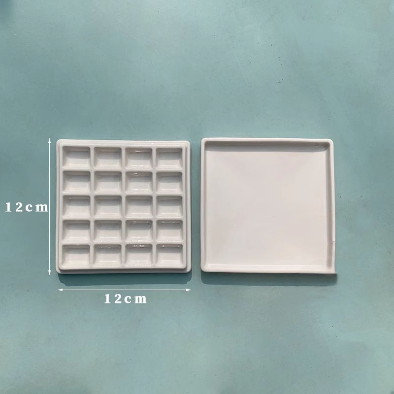 Watercolor Palette Ceramic Oil Painting White Porcelain Shell Color Mixing Plate