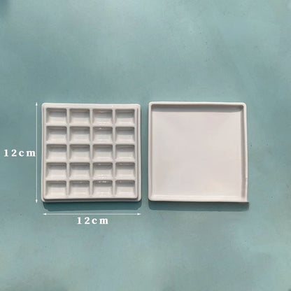 Watercolor Palette Ceramic Oil Painting White Porcelain Shell Color Mixing Plate