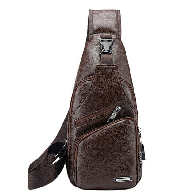 Messenger Bag USB Chest Bag Designer Leather Shoulder Bags Men's Birthday Gifts
