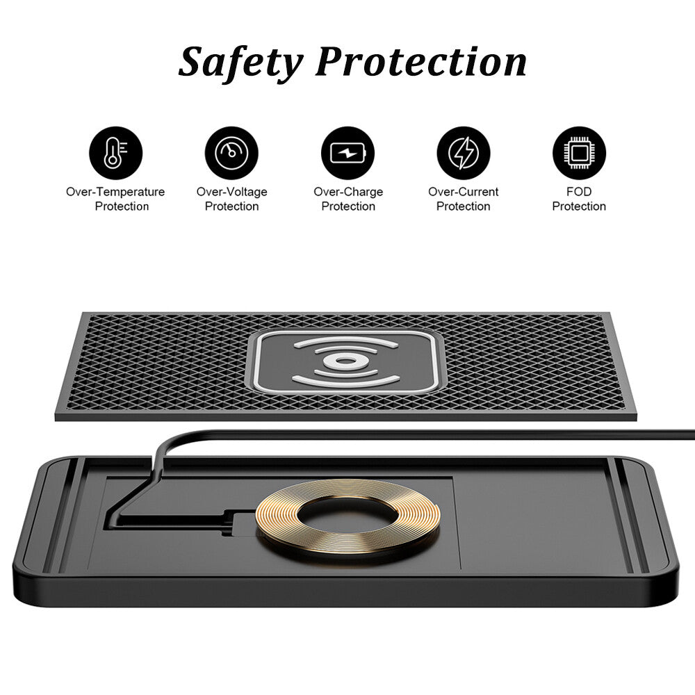 Wireless Car Phone Charger Fast Charging PadMat For iPhone Samsung Universal LOT