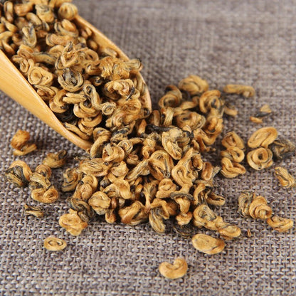 1000g Premium Golden Snail Dian Hong Jin Luo Handmade Pure Bud Yunnan Black Tea