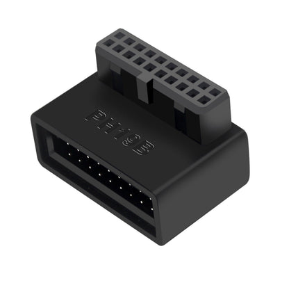 USB 3.0 19Pin/20pin Male to Female Extension Adapter 90 Degree for Motherboard