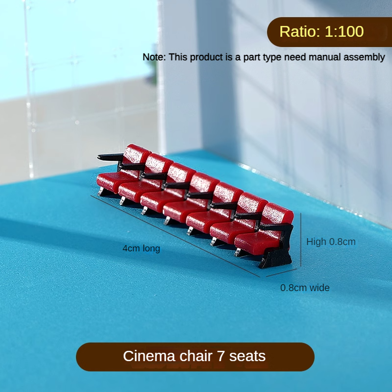 1/50 Cinema Chairs Model Mini Furniture Scene Props Model Accessories