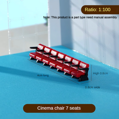 1/50 Cinema Chairs Model Mini Furniture Scene Props Model Accessories