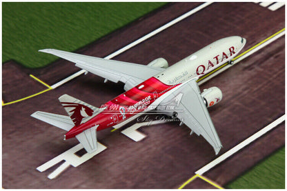 1:400 JC Wings QATAR BOEING 777-200LR Passenger Airplane Flap Down Diecast Model