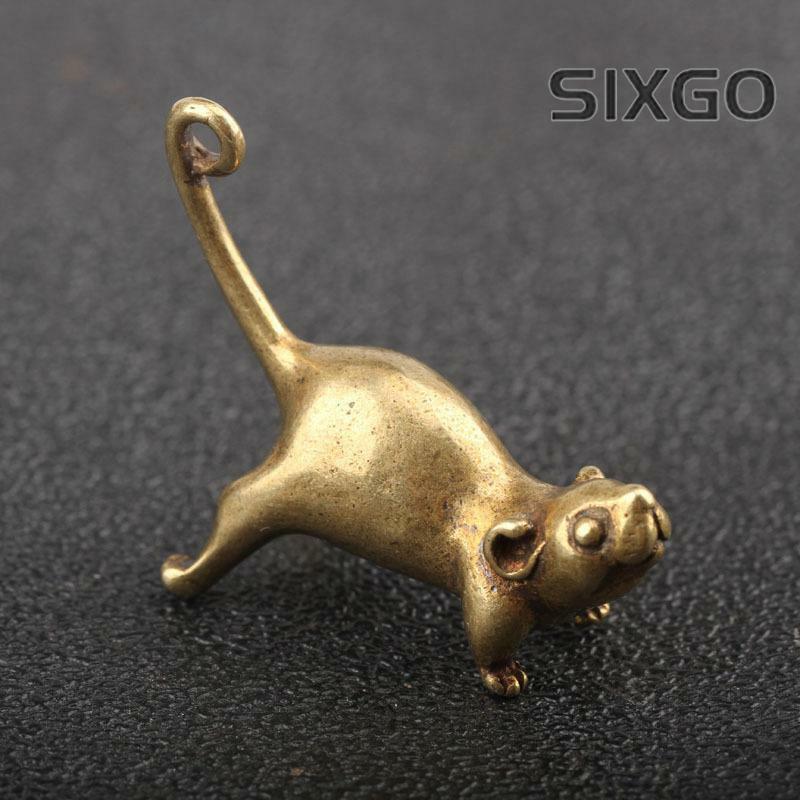 Solid Copper Delicate and Cute Mouse Keychain