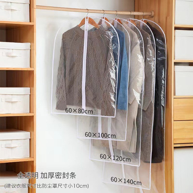10 piece transparent hanging clothes dust cover, washable dustproof suit cover