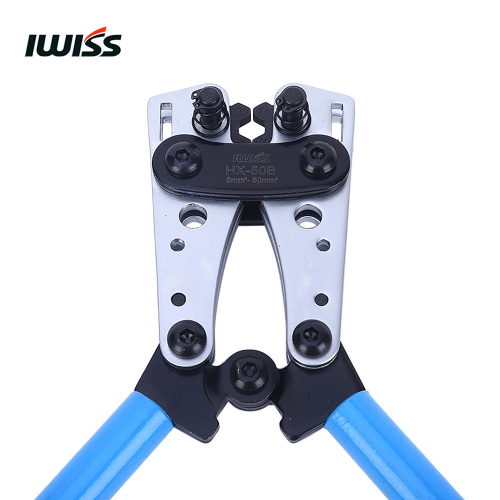 IWISS HX-50B 6-50mm² Wire Terminal Cable Lug Crimper Cu/Al Terminal Ratchet